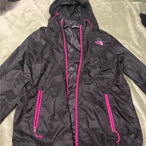 The North Face Black Jacket with Pink Zipper